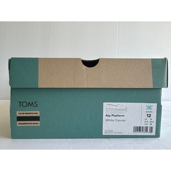 TOMS Alpargata Platform Espadrille Rainbow Canvas Womens Size 12 - Picture 10 of 11